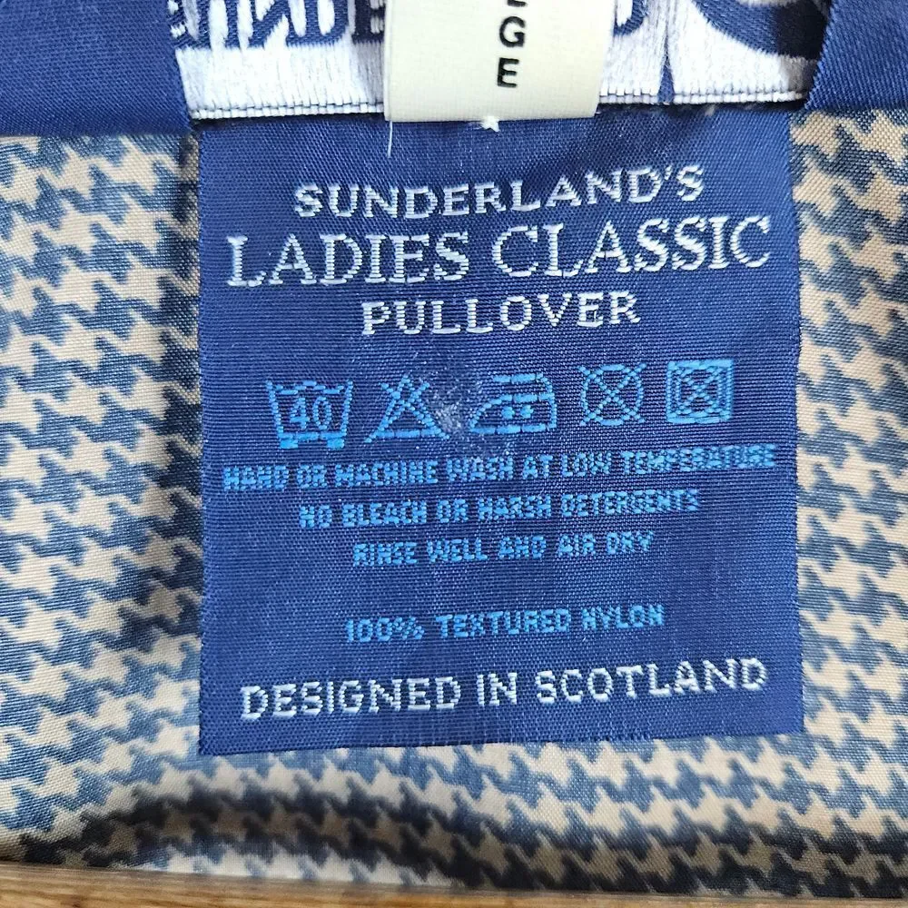 Sunderland of Scotland Ladies Classic Pullover Size L Houndstooth Textured Nylon